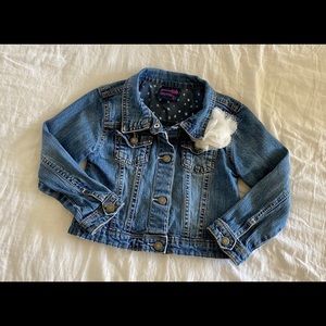 Girls Denim Jacket with Flower Accent 5T